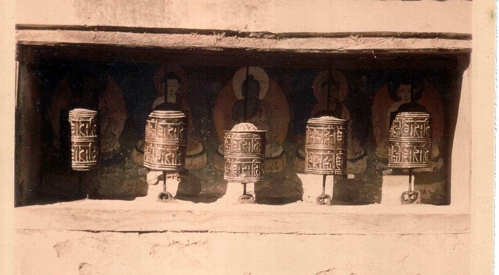 Boudhanath Stupa: Exploring the Spiritual Significance and History 3 Prayer wheels, Boudhanath, 1973