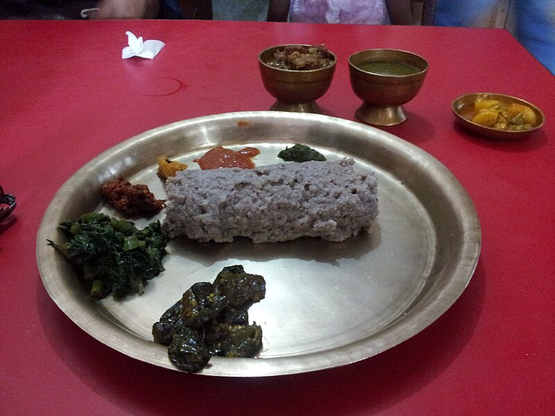 Exploring the Flavors of Traditional Nepali Cuisine 8 Dhindo thali in a Thakali restaurant of Nepal