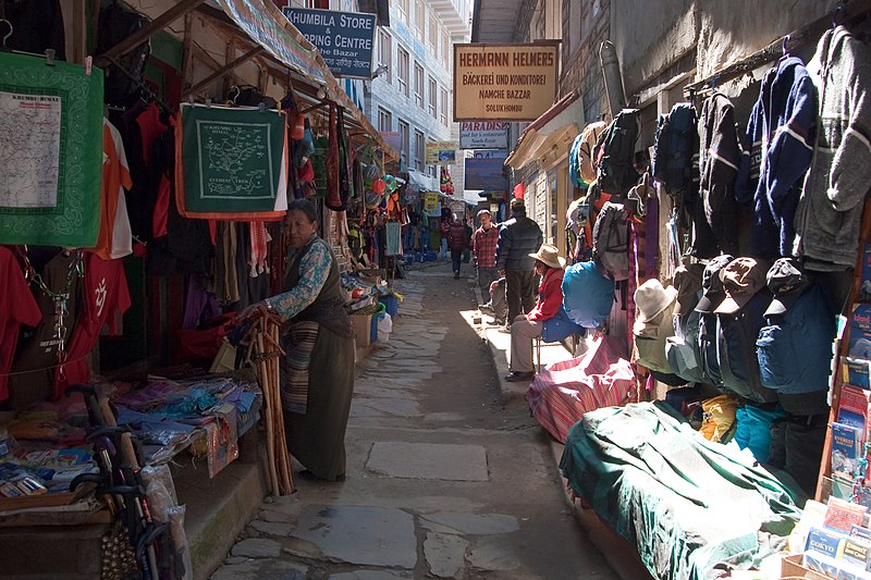 Namche Bazaar: Gateway to the Mount Everest 5 Shopping street in Namche Bazaar, Nepal