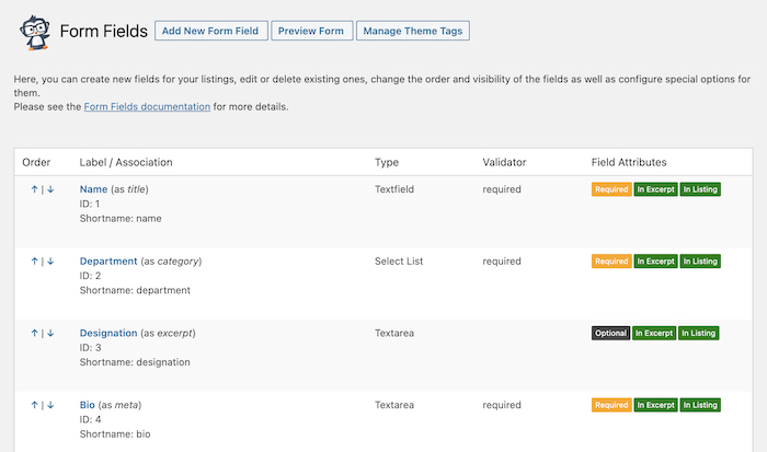bd manage form fields
