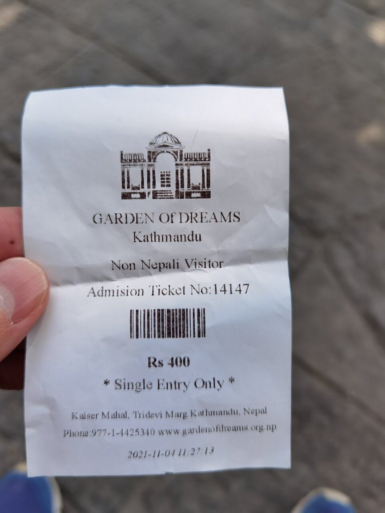 Garden of Dreams: Place to visit in Kathmandu 5 garden of dreams ticket