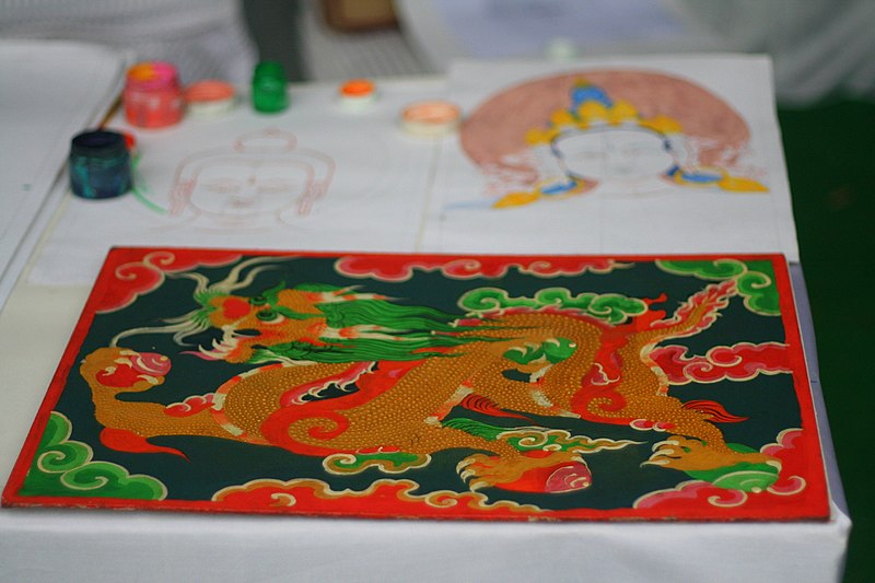 Nepali Arts and Crafts: The Rich and Colorful World 2 Thanka in making