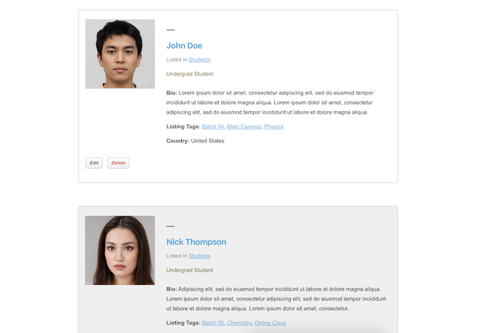 online school directory software with WordPress theme